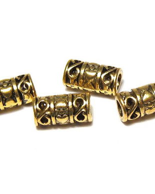 Margele din metal, auriu antichizat, 12x6 mm