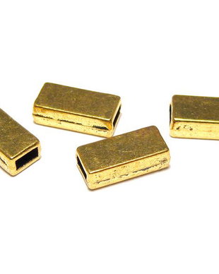 Margele din metal, auriu antichizat, 12x5.5 mm
