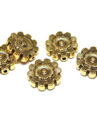 Margele din metal, auriu antichizat, 12x4 mm