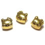 Margele din metal, auriu antichizat, Kitty, 7.5x7.5 mm