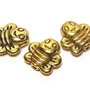 Margele din metal, auriu antichizat, albinuta, 9x9 mm