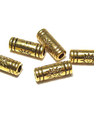 Margele din metal, auriu antichizat, 9.5x3.5 mm