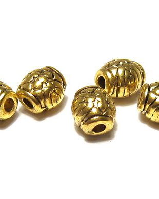 Margele din metal, auriu antichizat, 6x6 mm