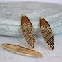 Pandantiv marquise gravat bronz 40x12mm  BZLAK 154