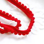 Panglica pop-pom rosie - 1 metru