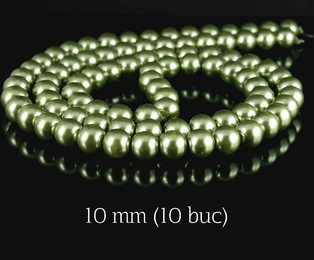 Perle de sticla, 10 buc, 10 mm