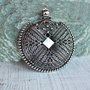 Pandantiv boho supradimensionat argintiu antichizat 74x64mm SALAK 464