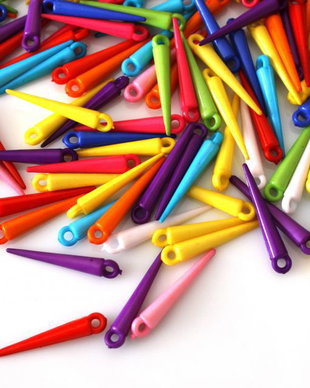 10 x margele acrilice, tepi