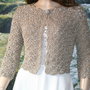Bolero crosetat beige maroniu, argintiu
