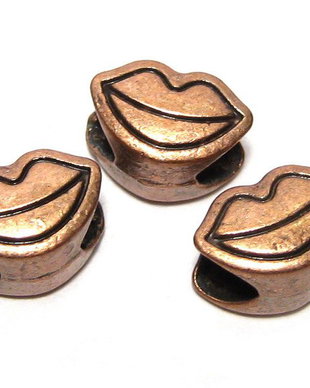 Margele din metal, cupru, 10x7.5 mm