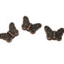 Margele din metal, cupru, fluture, 11x15 mm