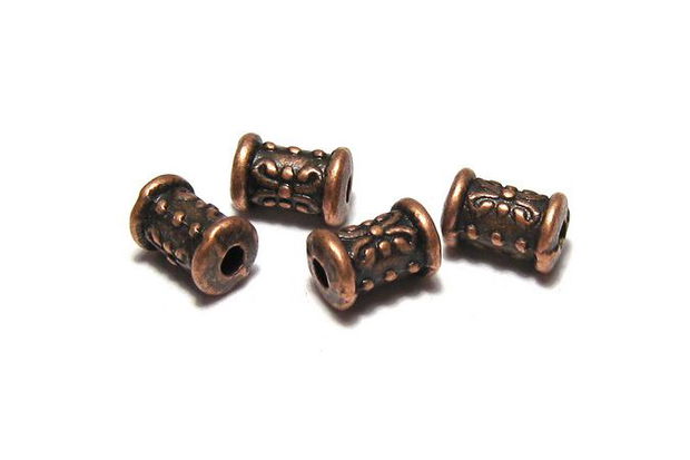 Margele din metal, cupru, 7x5 mm