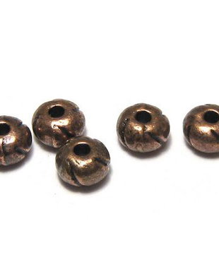 Margele din metal, cupru, 5.5x3.5 mm