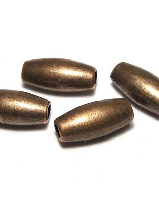 Margele din metal, cupru, 17x8 mm
