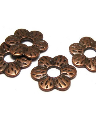 Margele din metal, cupru, 17x2 mm