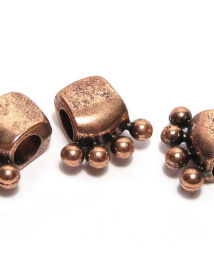 Margele din metal, cupru, 13.5x13.5 mm