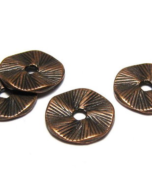 Margele din metal, cupru, 13x1 mm