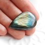 Cabochon Labradorit Lacrima - tricolor - albastru -galben auriu -verde deschis