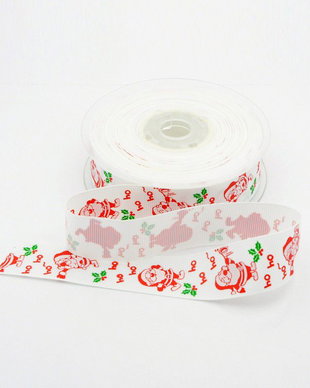 Panglica ripsata grosgrain, 25 mm latime, motive de iarna