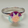 Inel argint 925 reglabil cu piatra Swarovski Chaton 8mm Crystal AB