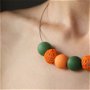 Colier Double Wear-Wear it 2 Ways! Colectia FLAKES/verde, oranj, portocaliu