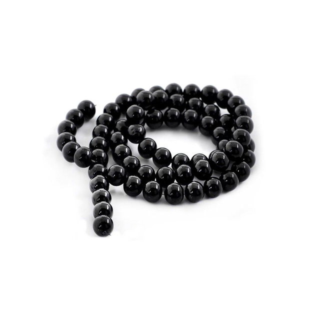 (10 buc) Margele sticla negre 4mm   GSLAK 286