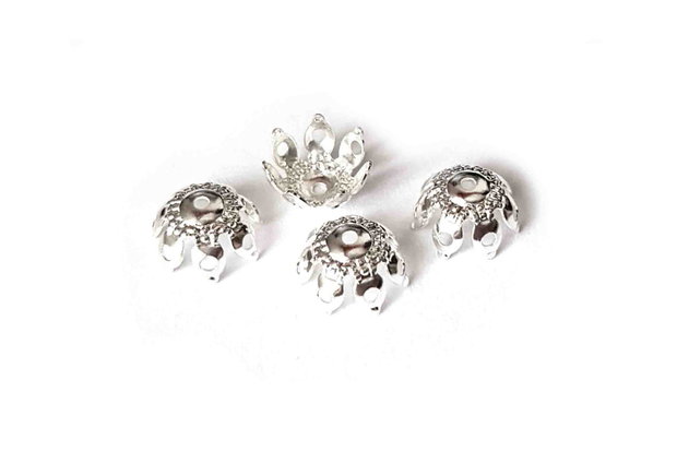 Capacel metalic, argintiu, 9x5 mm