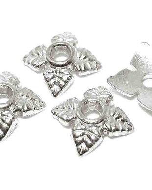 Capacel metalic, argintiu, 6x2 mm - 10 bucati