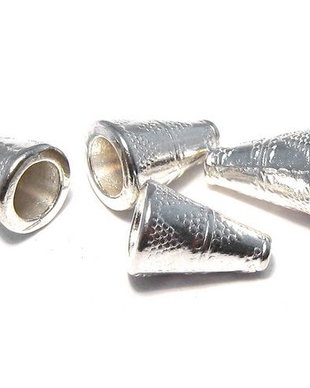 Capacel metalic, argintiu, 11x8 mm