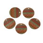 Pandantiv boho pictat motive etno, emailat multi4 20mm GPLAK 206