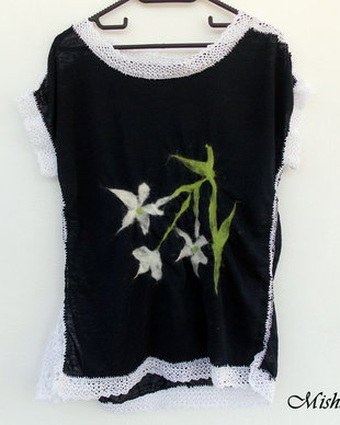 Bluza din tricot cu floare de Regina Noptii impaslita