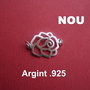 Trandafir - link din argint .925 rodiat aprox 19x28 mm (cu anourile)