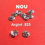 Capacel din argint antichizat din 4 inimioare aprox 2.5x8 mm