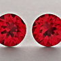 Cercei argint 925 cu piatra Swarovski Chaton 8mm Scarlet