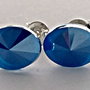 Cercei argint cu piatra Swarovski Rivoli Oval 8x6mm Royal Blue