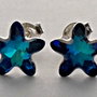 Cercei argint 925 cu piatra Swarovski Fancy Mistic Star 8mm Bermuda Blue