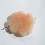 Pandant gravat manual floare portocaliu pal din jad aprox 6x31.5 mm