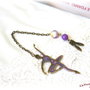 Semn de carte cu balerina si jad violet