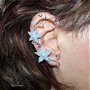 Cercel ear cuff "White Flowers" cu cristale Swarovski
