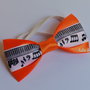 Mini papion cu note  muzicale orange