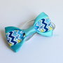 Papion copii cu zig-zag turquoise