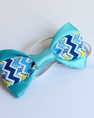 Papion copii cu zig-zag turquoise