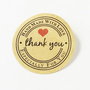 9840 - (100b) Etichete adezive, hartie natur imprimata, Handmade with love / Thank you / Especially for you, 35mm REZERVAT