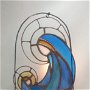 Icoana vitraliu Fecioara Maria cu Pruncul