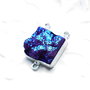 Triplu Link  Agat Titanium druzy - in rama argintata