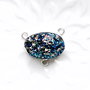 Triplu Link  Agat Titanium druzy - in rama argintata