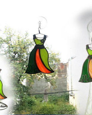 Rochita de seara verde vitraliu