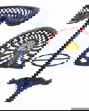 SCAUN TRACTOR DIN FIER MASIV ALBASTRU