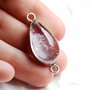 Conector  quartz roz  in rama argintata