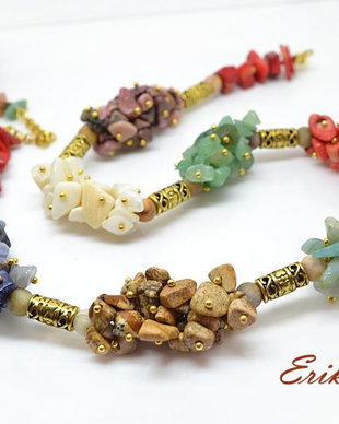 Colier mix semipretioase/colier colorat/colier auriu